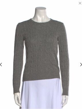 Polo by Ralph Lauren Gray Cable-Knit Crewneck Sweater